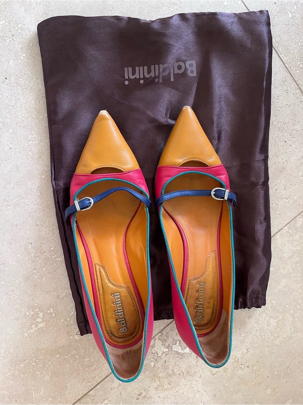Baldinini Multicolor Pointed-Toe 1" heels with Buckle